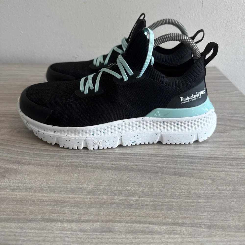 Timberland PRO Setra Composite Safety Toe Work Shoes White/Green Sz 6.5W